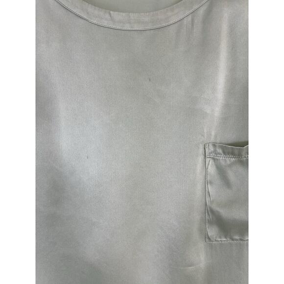 Lunya 100% Silk Pajama Top Shirt Only Sz XS/S Oversized Washable Sleep Tee Green - Picture 5 of 9